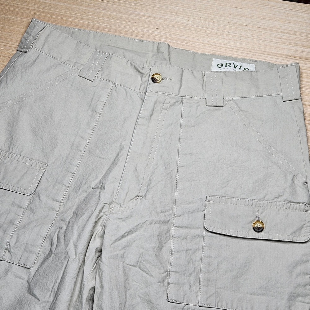 ORVIS Mens‎ Convertible Zip Off Cargo Pants Khaki Outdoor Hiking Travel 34x27.5